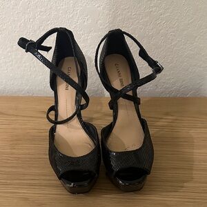 Gianni Bini Black Strappy Heels 8.5
